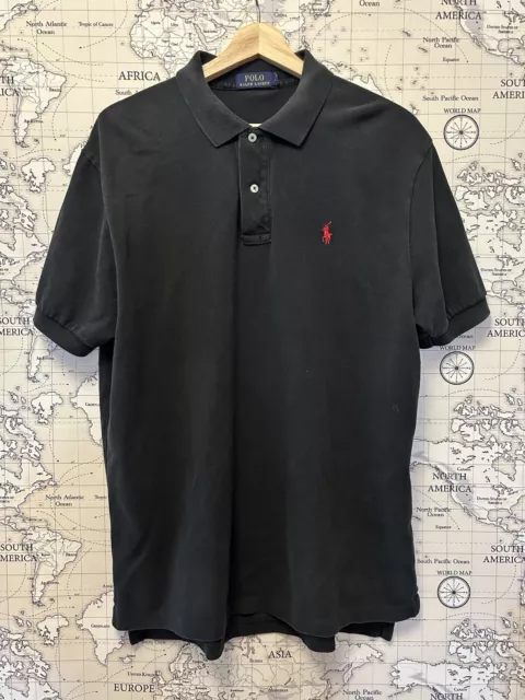 Ralph-Lauren Men Polo shirt Polo T-Shirt Tops Black Shirts With Logo Cotton