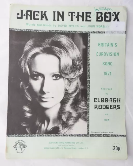 Jack in the Box - Clodagh Rodgers  sheet music piano vocal Eurovision Song 1971