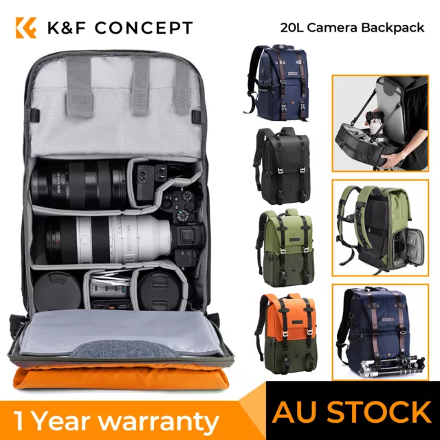 K&F Concept Extra Large Camera Backpack Bag Case Waterproof Side Openting Travel