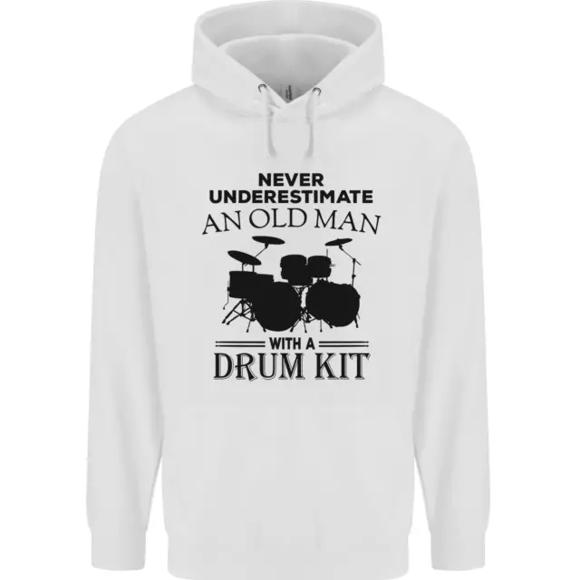 Old Man Drumming Drum Kit Drummer Funny Childrens Kids Hoodie
