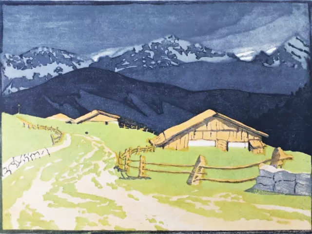 Alte Farblithografie, Aufziehendes Gewitter, D. Hooge, Kunstwart 1925, Rarität