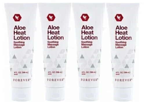 Paquete de 4 loción térmica de aloe para siempre vivo (4 x 4 oz) loción de masaje calmante