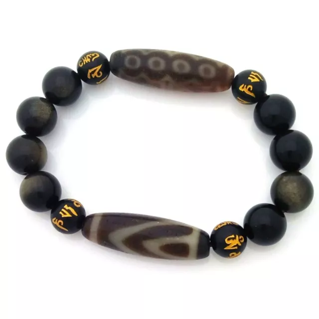 Feng Shui Old Agate dZi Beads Combo Bracelet pour la réalisation des...