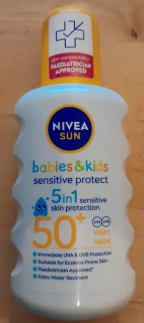 Nivea lozione spray crema solare crema solare 5 in 1 protezione sensibile neonati e bambini 200 ml