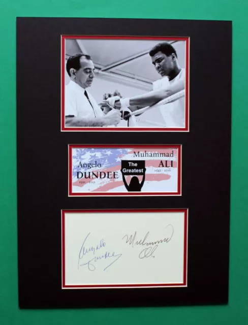 ANGELO DUNDEE & MUHAMMAD ALI AUTOGRAPHS masterly display Best Partnership