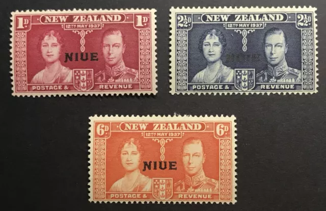 Niue - 1937 Kgvi Coronation Set Lmm  Sg 72 - 74