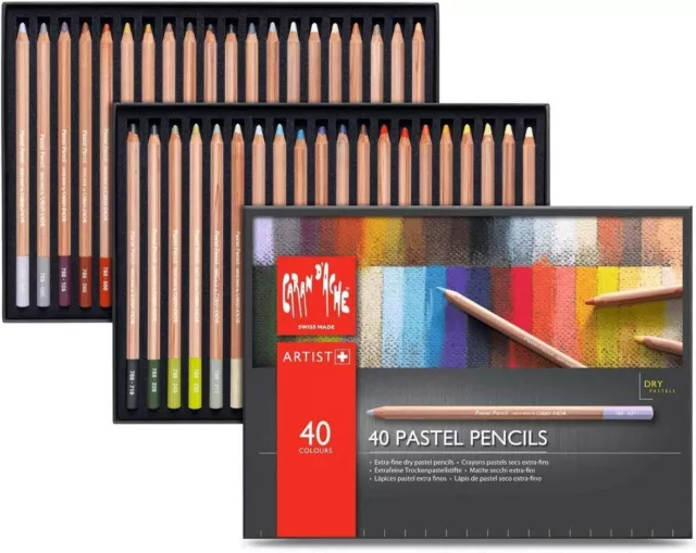 Juego de lápices pastel Caran d'Ache de 40 colores 0788-340 Caja de papel...
