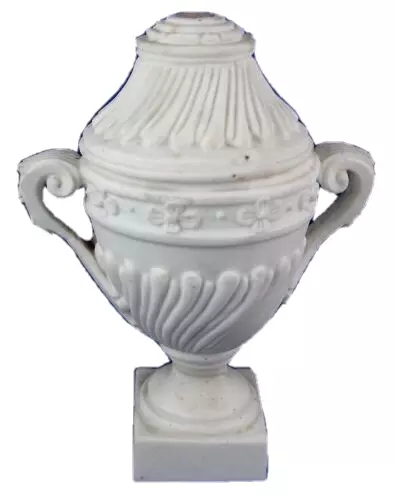 Antique 18thC Mennecy Biscuit Porcelain Lidded Urn / Vase Porzellan Soft Paste