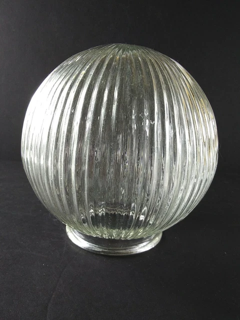 Celling Light Glass Shade Clear Ribbed 3 1/4" Fitter