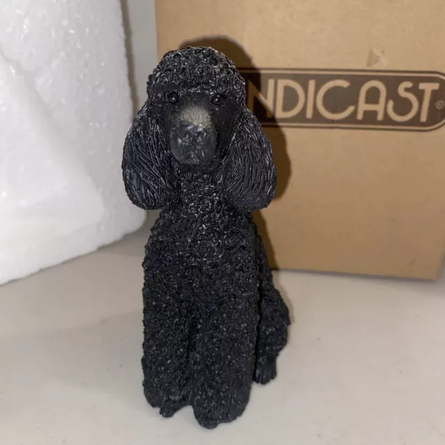 Sandicast Dog Sculpture Poodle Black Mid Size New In Box 5 Inches