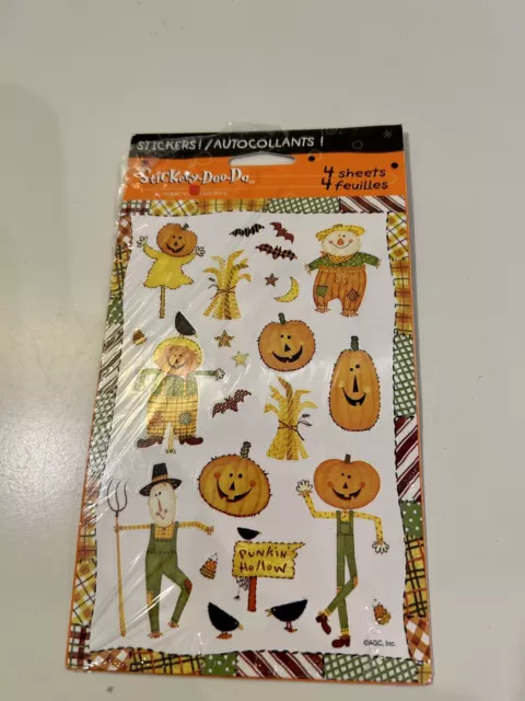 American Greetings Stickety-Doo-Da Halloween Fall Stickers Scarecrows 2 sheets