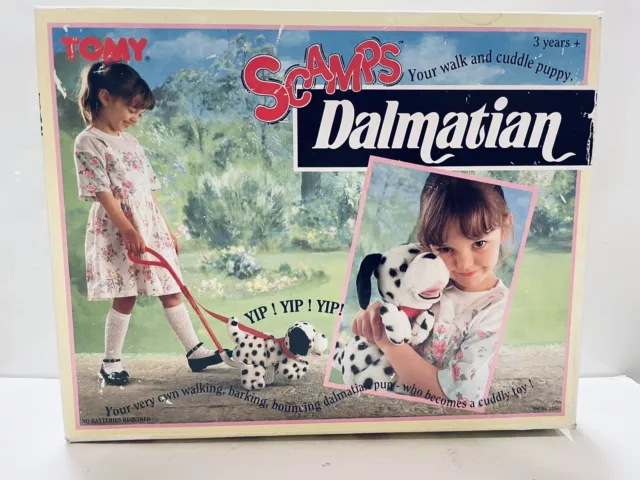 Vintage Tomy Scamps Dalmation Walk & Cuddle Puppy Toy 1992