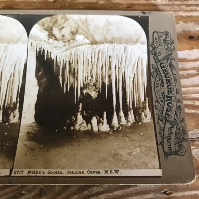 GEORGE ROSE Stereoview Photo Jenoland Cave Nellies Grotto NSW