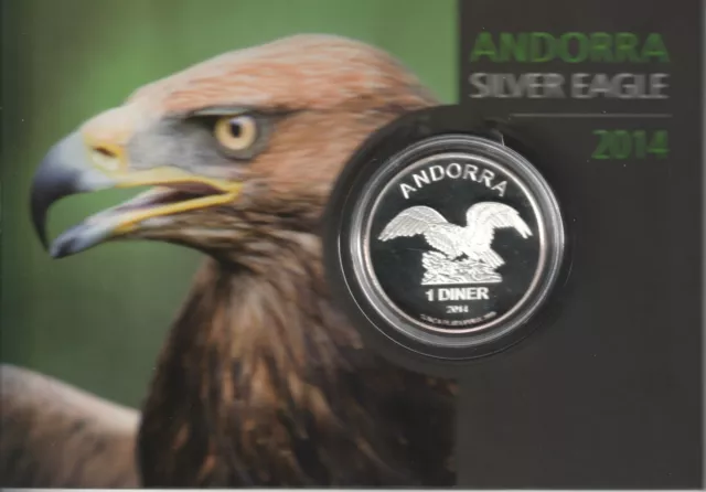 Mds Andorra 1 Diner 2014 Bu  "Andorra Silver Eagle", Silber