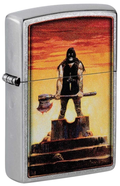 Accendino Antivento Zippo 48556 Frank Franzetta Uomo Metal Argento