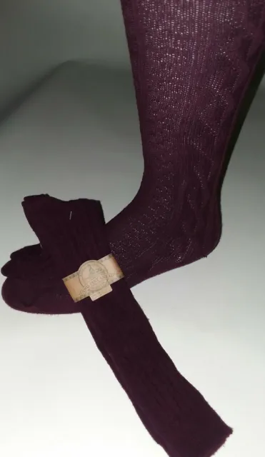 Wholesale Uniform Cable Knit Burgundy Knee Socks Girl's 3 Pr Lot-All Sizes