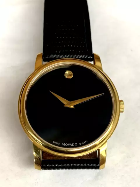 MOVADO Museum Orologio Classico Uomo Quarzo 40mm Oro Quadrante Nero Cristallo Zaffiro