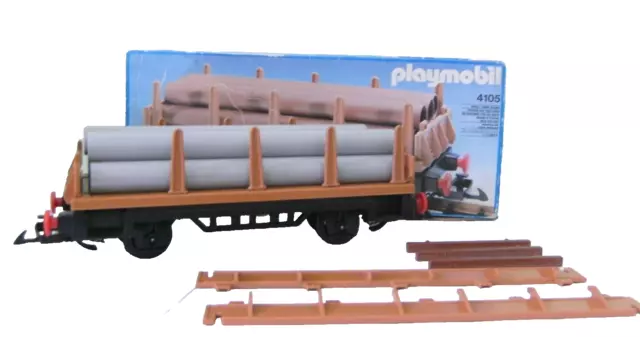 Playmobil System Rungenwagen 4105 mit OVP Waggon Eisenbahn Lok LGB Güterwaggon