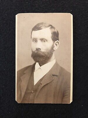 Antique Keokuk Iowa Handsome Man Civil War Era CDV Photo Card