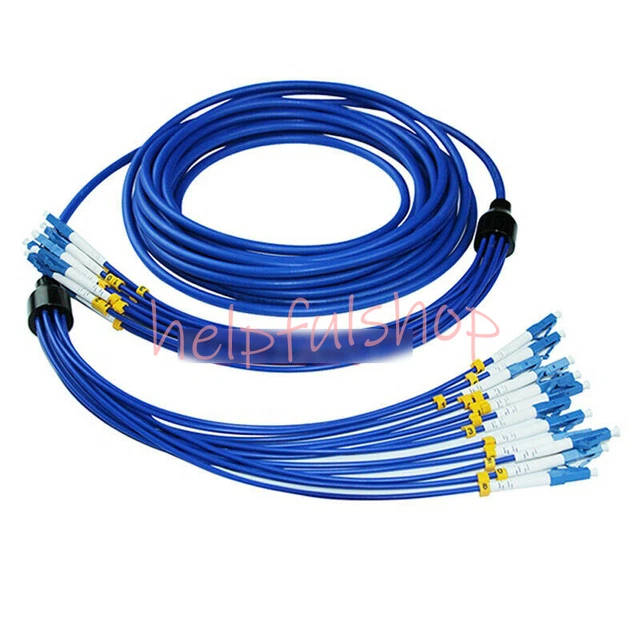 10M LC-LC 12 Strand SM 9/125 Indoor Armored Fiber CableFiber Optical ...