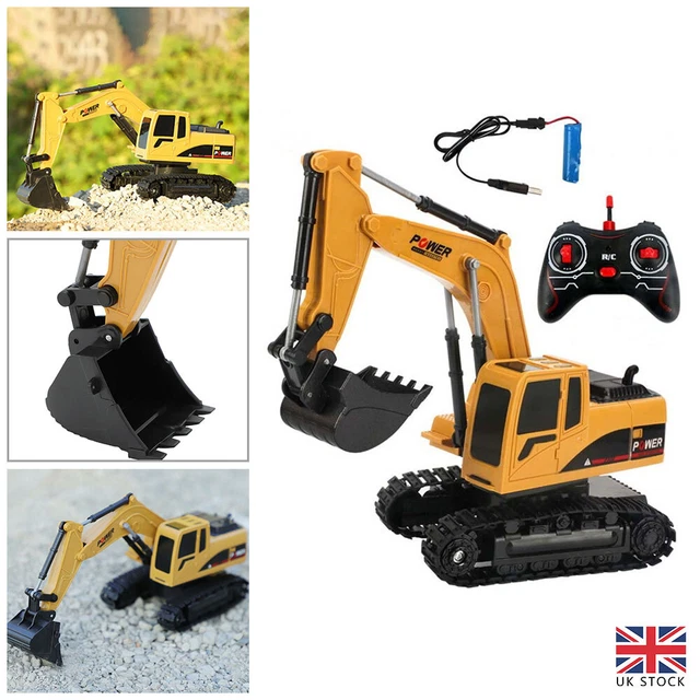 UK Remote Control Excavator RC Tractor Bulldozer Crawler Truck Toy Digger Car