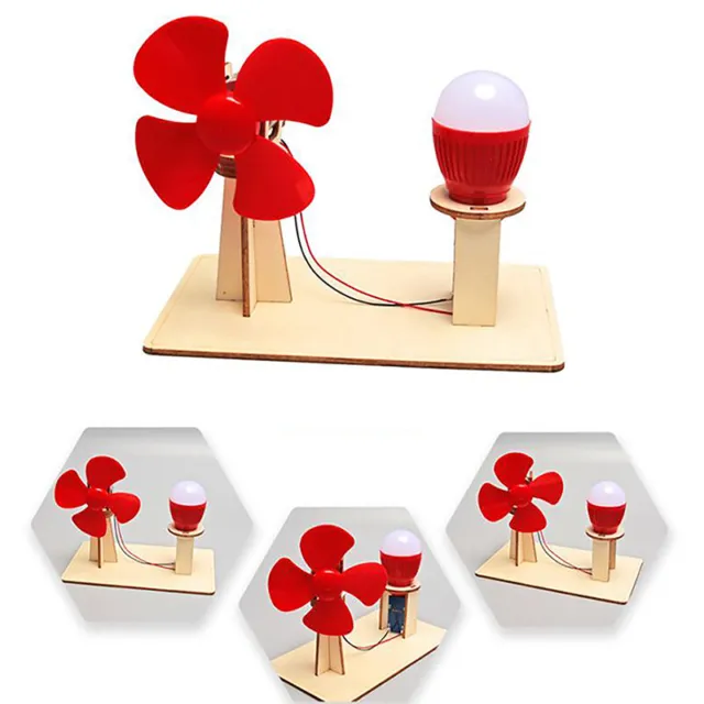 DIY Wind Generator Model Kids Science TOY Technologia Gadget Wooden Learning *e*