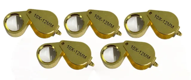MAGNIFIER 10x Jeweller's Loupe 12mm round lens set of 5 RDGTools