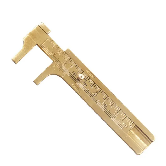 Vernier Caliper Measure Measurement Tool Pocket 0-80mm Mini Brass Sliding Gauge