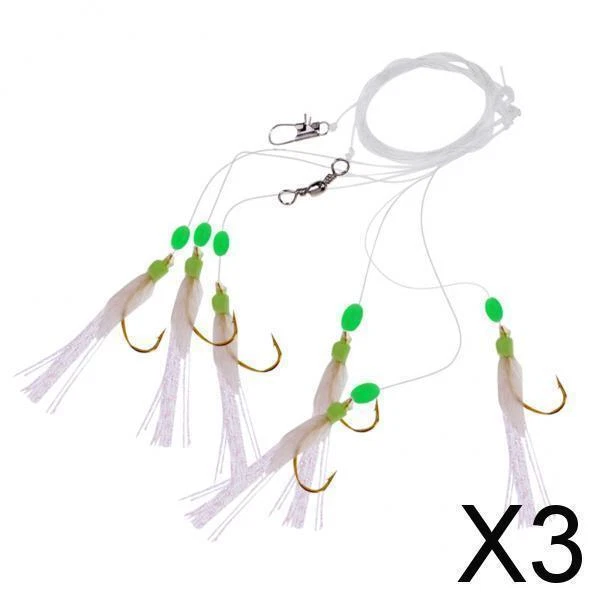 3X 6pcs rigs lockt Seefischerei cod  bass mackerel rig haken 18 #