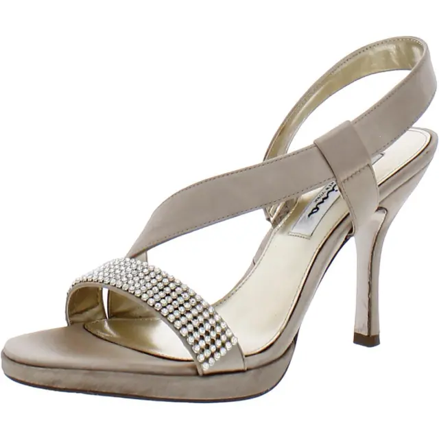 Nina Womens Gloria Gold Rhinestone Dressy Heels Shoes 7 Medium (B,M) BHFO 5324