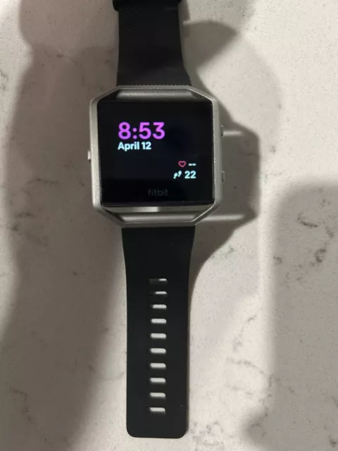 Fitbit Blaze Smart Fitness Watch, Large, Black Rubber Band, With Charger