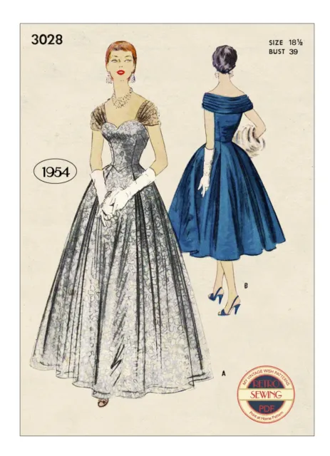 MODELLO DA CUCITO vintage anni '50 abito drape fascia wiggle eclair coupé  anni '50 50 EUR 22,19 - PicClick IT