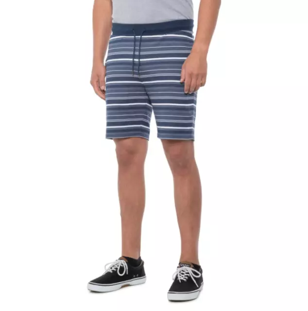 Hurley Knit Shorts Mens Size Small Blue Striped French Terry Knit Shorts New