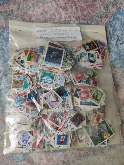 1000+ Mixed Foreign OFF PAPER World Postage Stamp Unsorted Collection Philately