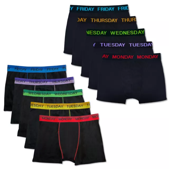 Mens Boxer Shorts 5 Pack Days Of The Week Underwear Trunks Boxers Size S-XL
