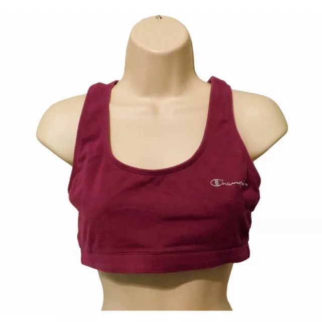 Champion Sports Bra Racer Back XL Purple Stretch Athletic Active Wear