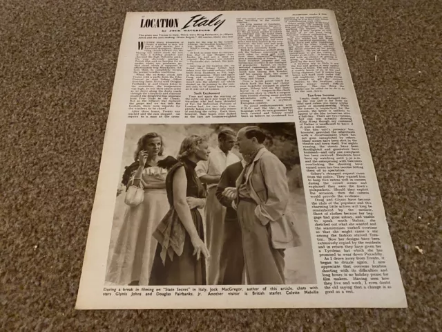 Pctbk9 Article & Picture - Location Italy. Glynis Johns Douglas Fairbanks Jnr