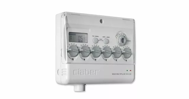 Claber 8060 Multipla Dc 9V Centralina Programmatore  Irrigazione Giardino 6 Vie