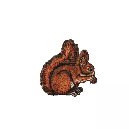 Brown Squirrel Small Embroidered Iron On Sew On Patch Badge