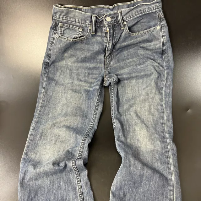 Levis 514 Denim Blue Jeans Slim Straight Leg Medium Wash Mens 31x32 Red Tab 3