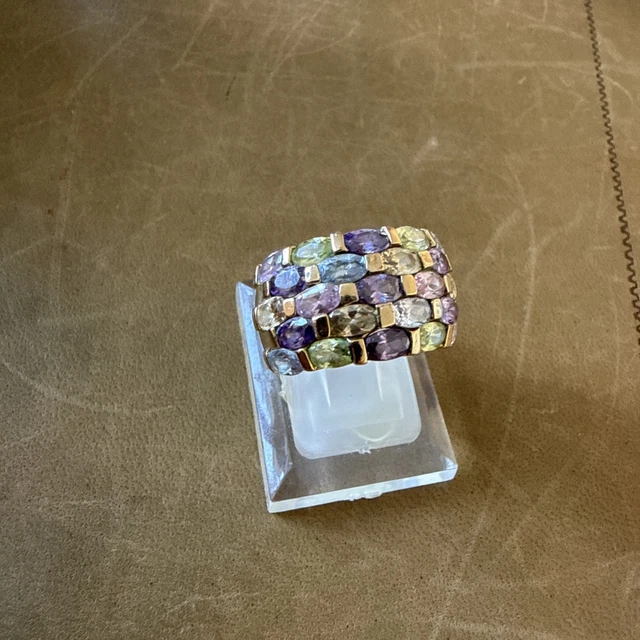 Bague Plaque Or Et Strass Signée Camille Lucie - Diamètre 18 Mm - Occasion Très Bon état