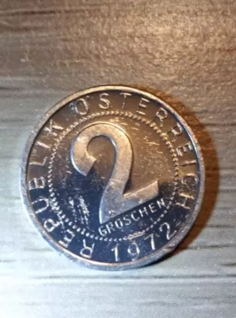 1972 Austria 2 Two Groschen Proof (impaired: scratches, haze)
