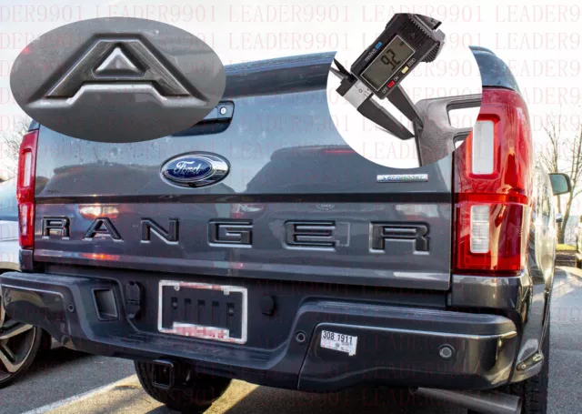 Double Layer Tailgate Insert Letters fits 2019-2021 Ford Ranger (Grey Black)