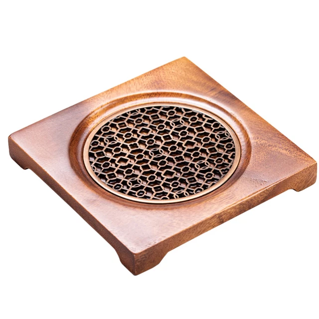 1 pieza soporte para tetera de madera taza de té alfombra de té resistente al calor bandeja de té escritorio