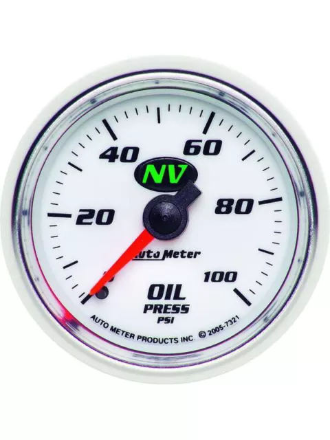 Auto Meter 2-1/16 Oil Pressure, 0-100 PSI, Mechanical, Nv (7321)