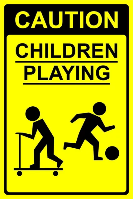 Attention enfants jouant - panneau de sécurité