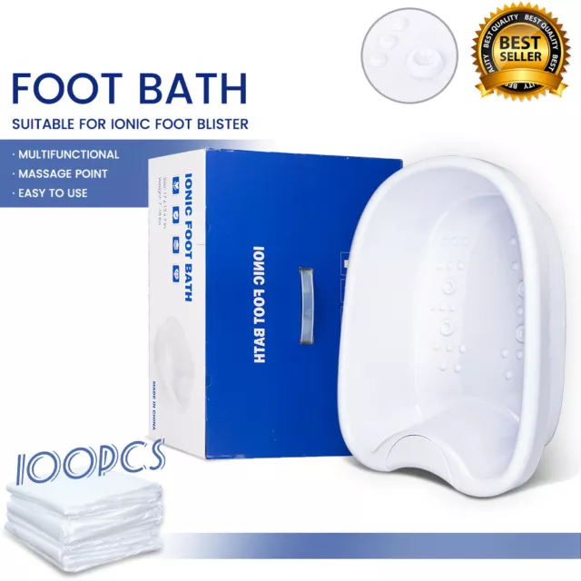 Ionic Detox Spa Ion Machine Accessories With Foot Bath tub & 100 Pack Liners