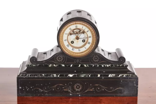 Antique Victorian black marble mantel clock