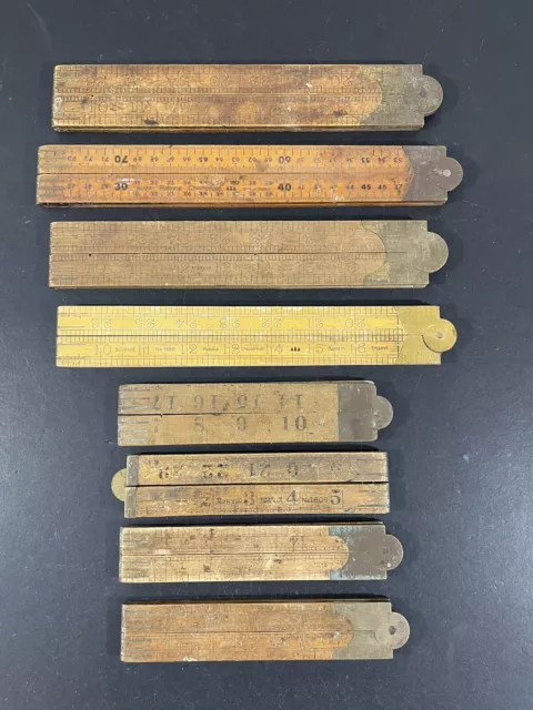 Vintage Rabobe Boxwood Folding Rules Ruler Woodwork Tools Vintage Rabobe Boxwood Folding Rules Ruler Woodwork Tools