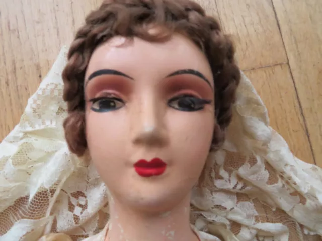 Vintage 26" Composition Boudoir Bride Doll-Good Hands&Feet-Fairly Good Condition